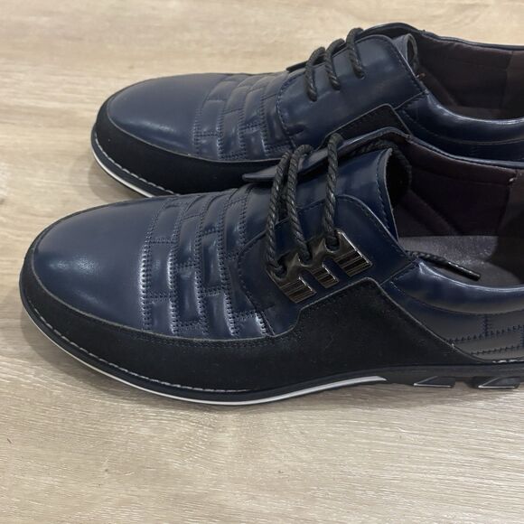 GATSBY Oxford Derby Leather Lace Up Comfort Blue & Black Mens Sz US 10 EU 44 main image 8
